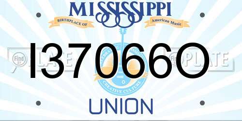 I37066O Mississippi License Plate