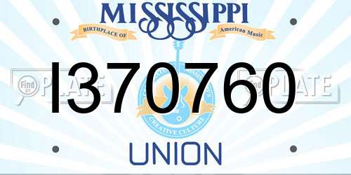 I370760 Mississippi License Plate