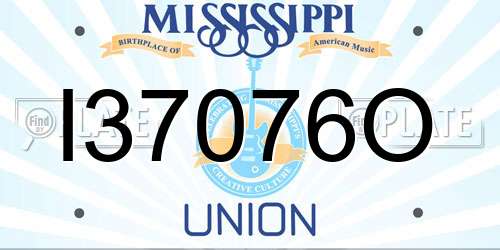I37076O Mississippi License Plate