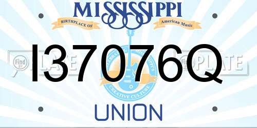 I37076Q Mississippi License Plate