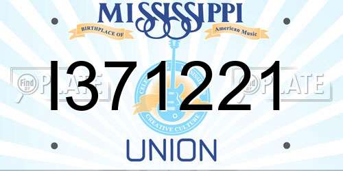 I371221 Mississippi License Plate