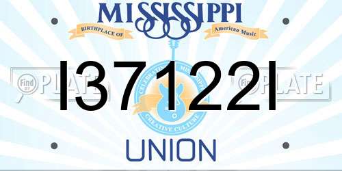 I37122I Mississippi License Plate