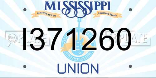 I371260 Mississippi License Plate