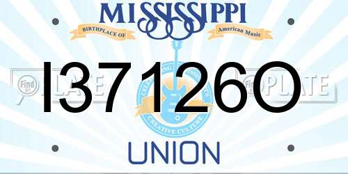 I37126O Mississippi License Plate