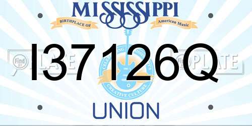 I37126Q Mississippi License Plate