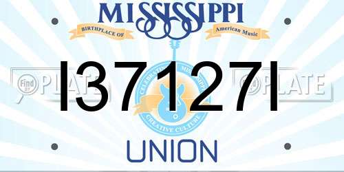 I37127I Mississippi License Plate