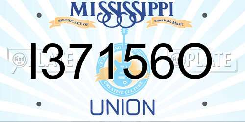 I37156O Mississippi License Plate