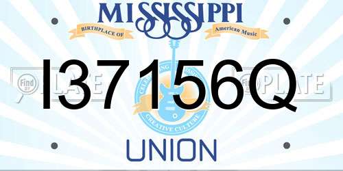 I37156Q Mississippi License Plate