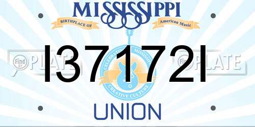 I37172I Mississippi License Plate