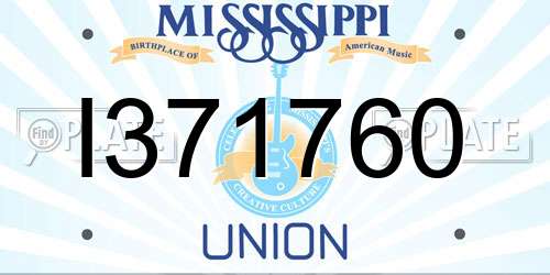I371760 Mississippi License Plate