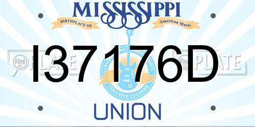 I37176D Mississippi License Plate