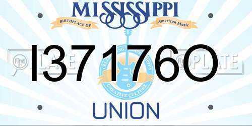 I37176O Mississippi License Plate