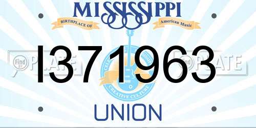 I371963 Mississippi License Plate
