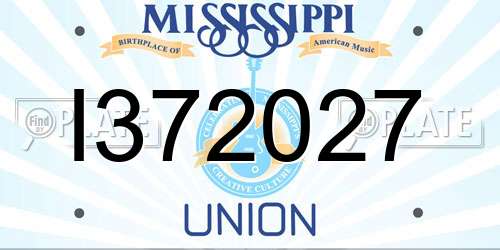 I372027 Mississippi License Plate