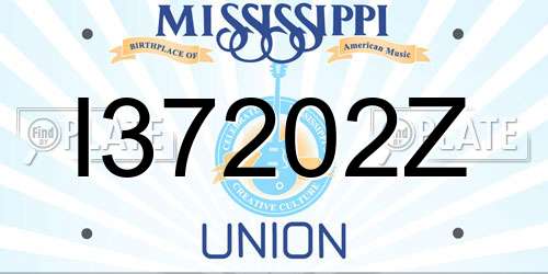I37202Z Mississippi License Plate