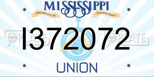 I372072 Mississippi License Plate