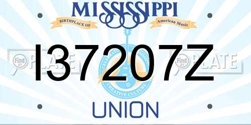I37207Z Mississippi License Plate