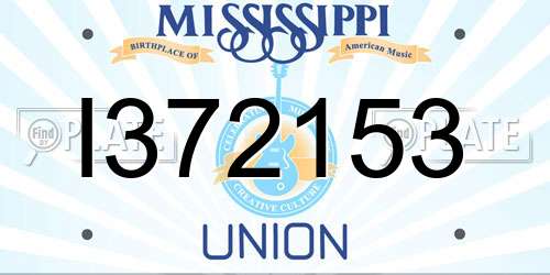 I372153 Mississippi License Plate