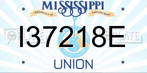 I37218E Mississippi License Plate