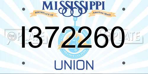 I372260 Mississippi License Plate