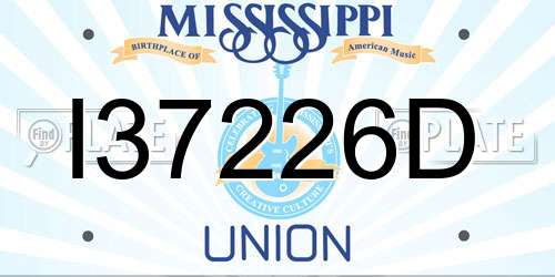 I37226D Mississippi License Plate