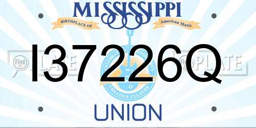 I37226Q Mississippi License Plate