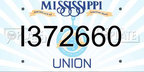 I372660 Mississippi License Plate