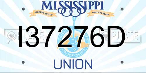 I37276D Mississippi License Plate
