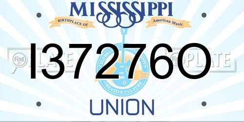 I37276O Mississippi License Plate