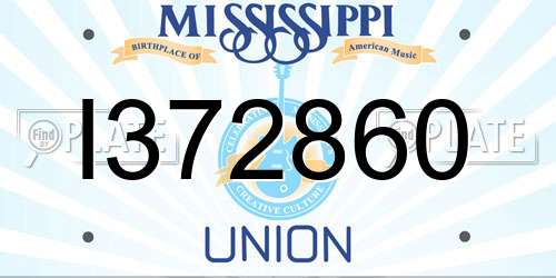 I372860 Mississippi License Plate