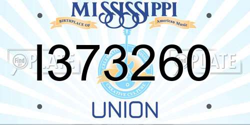 I373260 Mississippi License Plate