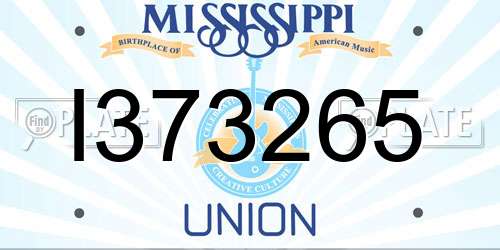 I373265 Mississippi License Plate