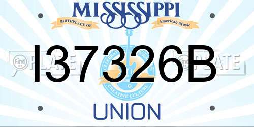 I37326B Mississippi License Plate