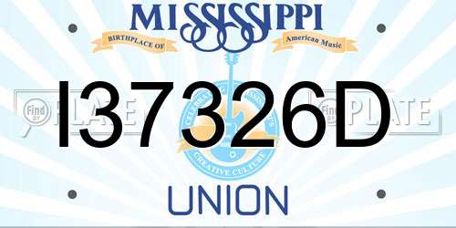 I37326D Mississippi License Plate