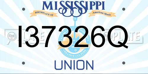 I37326Q Mississippi License Plate