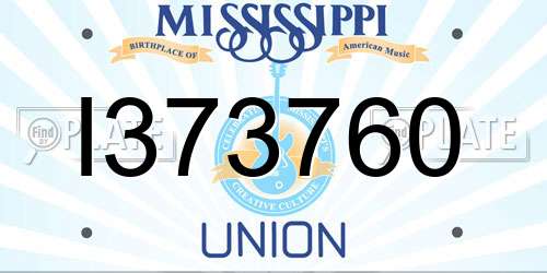 I373760 Mississippi License Plate