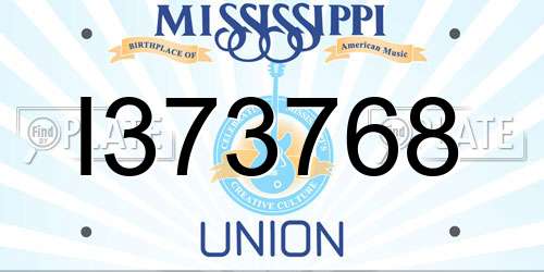 I373768 Mississippi License Plate