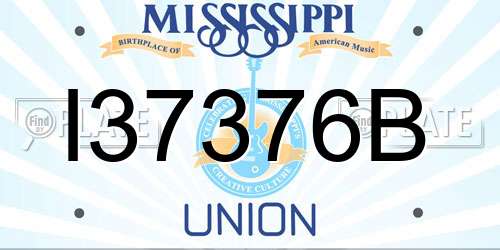I37376B Mississippi License Plate