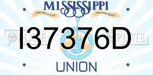 I37376D Mississippi License Plate