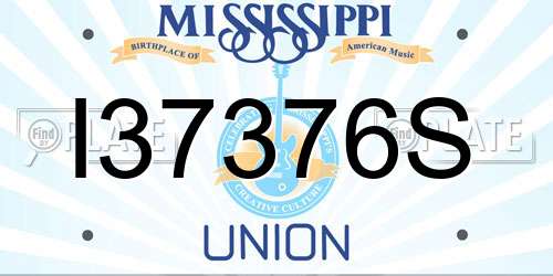 I37376S Mississippi License Plate