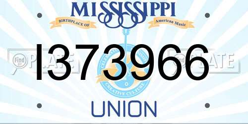 I373966 Mississippi License Plate