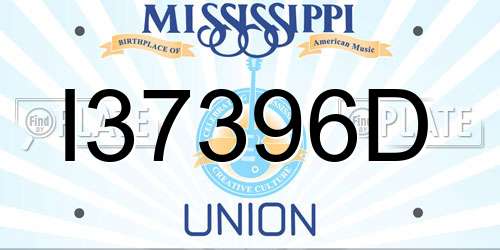 I37396D Mississippi License Plate