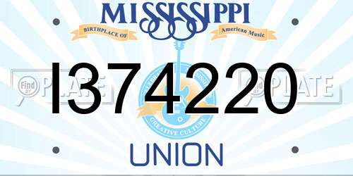 I374220 Mississippi License Plate