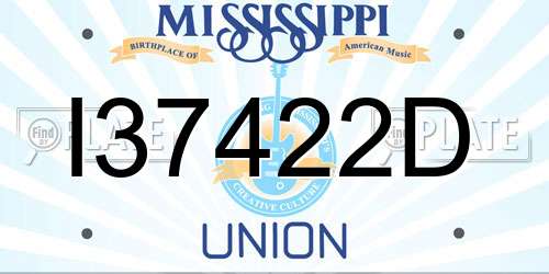 I37422D Mississippi License Plate