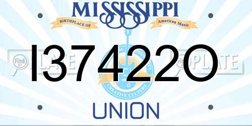 I37422O Mississippi License Plate
