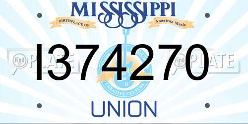 I374270 Mississippi License Plate