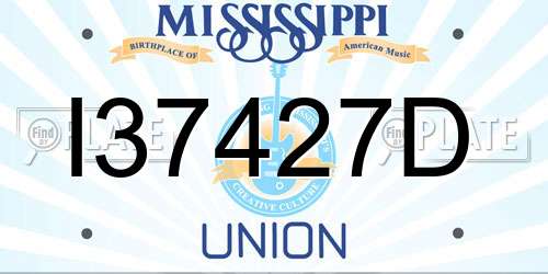 I37427D Mississippi License Plate