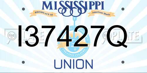 I37427Q Mississippi License Plate