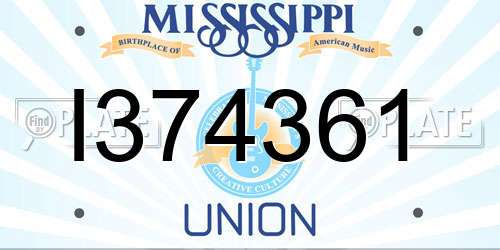 I374361 Mississippi License Plate