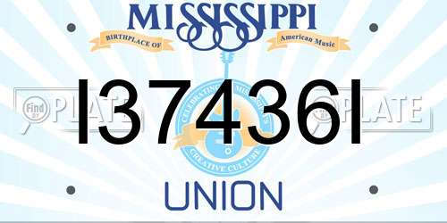 I37436I Mississippi License Plate